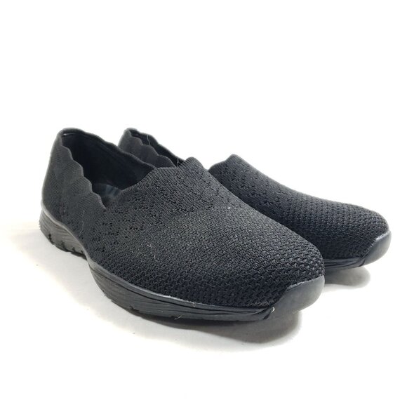 Skechers Womens Size 8.5 Black Slip On Air Cooled Memory Foam Walking Shoes - Picture 2 of 8